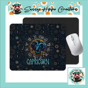 Mouse Pad Capricorn Goat Zodiac Astrological Sign Horoscope Sublimated Anti Slip